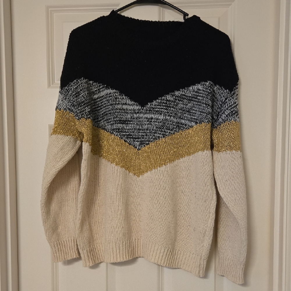 Colorblock Chevron Sweater